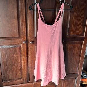 Pink athlete dress with spandex shorts under sz Large